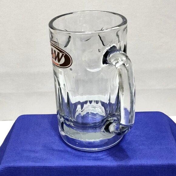 A&W Root Beer Glass Mug All American Food Logo 6" Tall Heavy Clear Glass Vintage - Picture 4 of 8